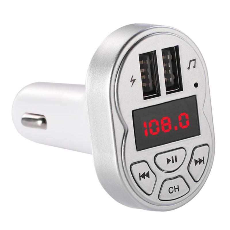 FM Transmitter Bluetooth V4.1 Wireless FM Radio Modulator Car Bluetooth Adapter MP3 Player with Dual USB 5V 3.1A Car Charger: Silver