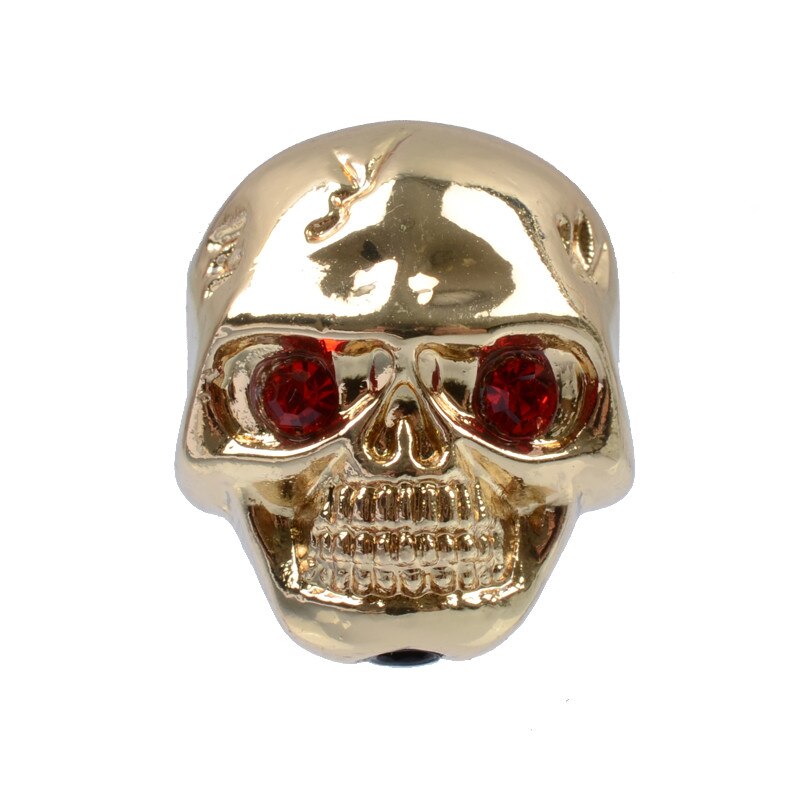 Shining Metal Skull Head Control Knobs for Electric Guitar Pots Tone Volume Control Knobs/Buttons Black/Chrome/Gold: Gold
