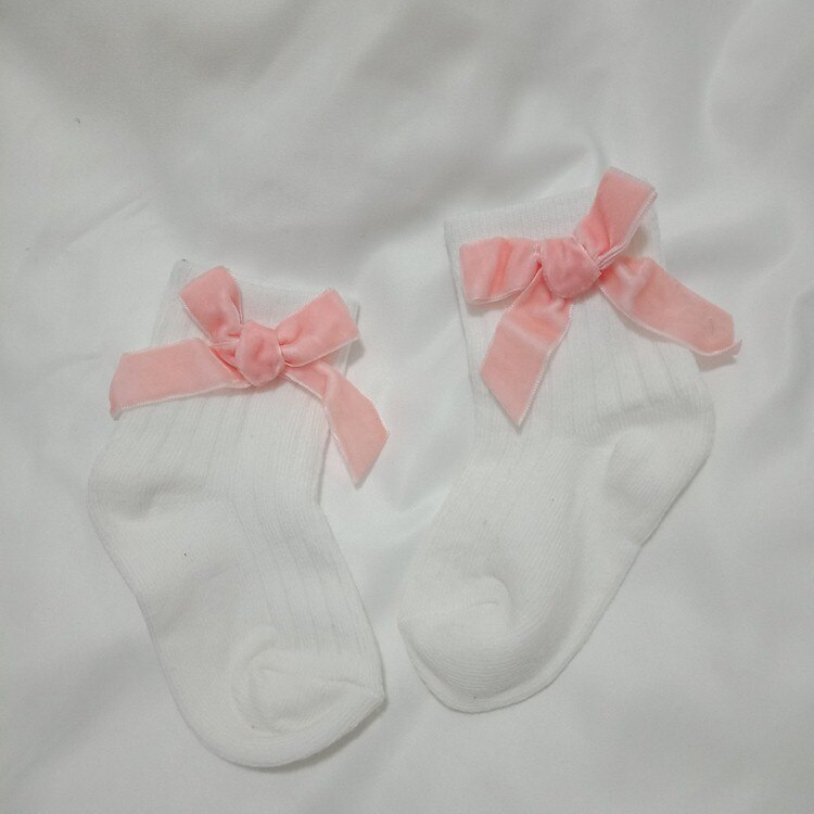 Tjejer tubstrumpor höst vår prinsessa spets rosett barn barn strumpor passar 1-10 år 1 par /2 st: Vit / S (1-3t)