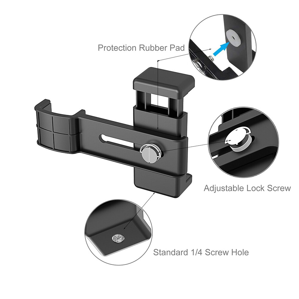 PULUZ-Soporte de pinza para móvil, montaje de trípode para DJI OSMO Pocket, soportes de extensión fijo, 1/4 pulgadas