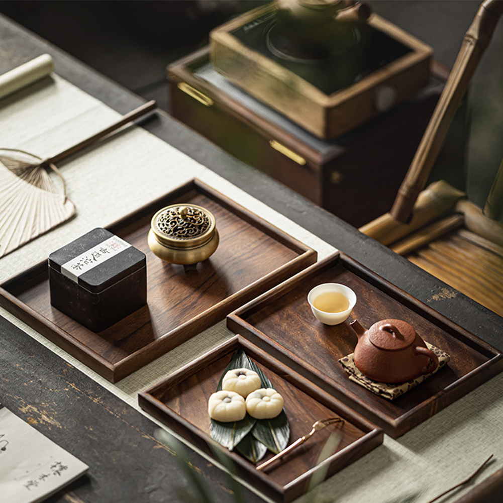 Wooden Rectangular Tea Tray Solid Wood Tray Tea Cu... – Grandado