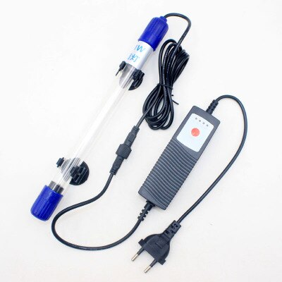 Aquarium UV Disinfection Lamp Submersible Waterproof Timing Sterilization Light Purified Water Algae Removal Fish Tank: Timing 220V EU Plug / 9W