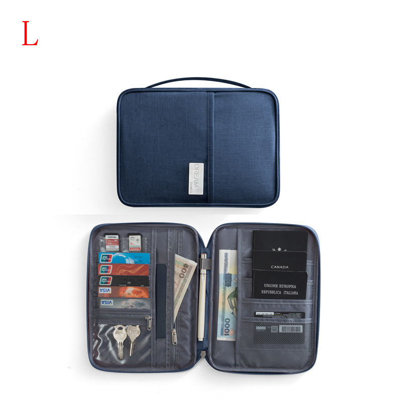 Waterproof Business card holder Passport package Credit Card ID Holders Wallets Travel Cardholder Card pack Clutch bags: Navy L