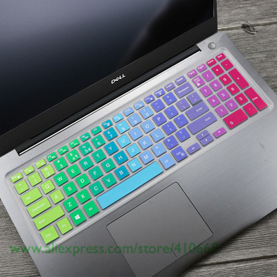 15.6 inch Silicone laptop keyboard cover skin Protector For Dell inspiron Vostro 3000 7559Ins 15P 15 7000 7568 15-7560 2528: Rainbow