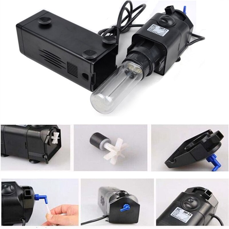 4 in 1 Internal Fish Tank UV Sterilizer Filter Pump With 7/9/13W UV Lamp Pond Aquarium Submersible Oxygen Filter Water Pump 220V