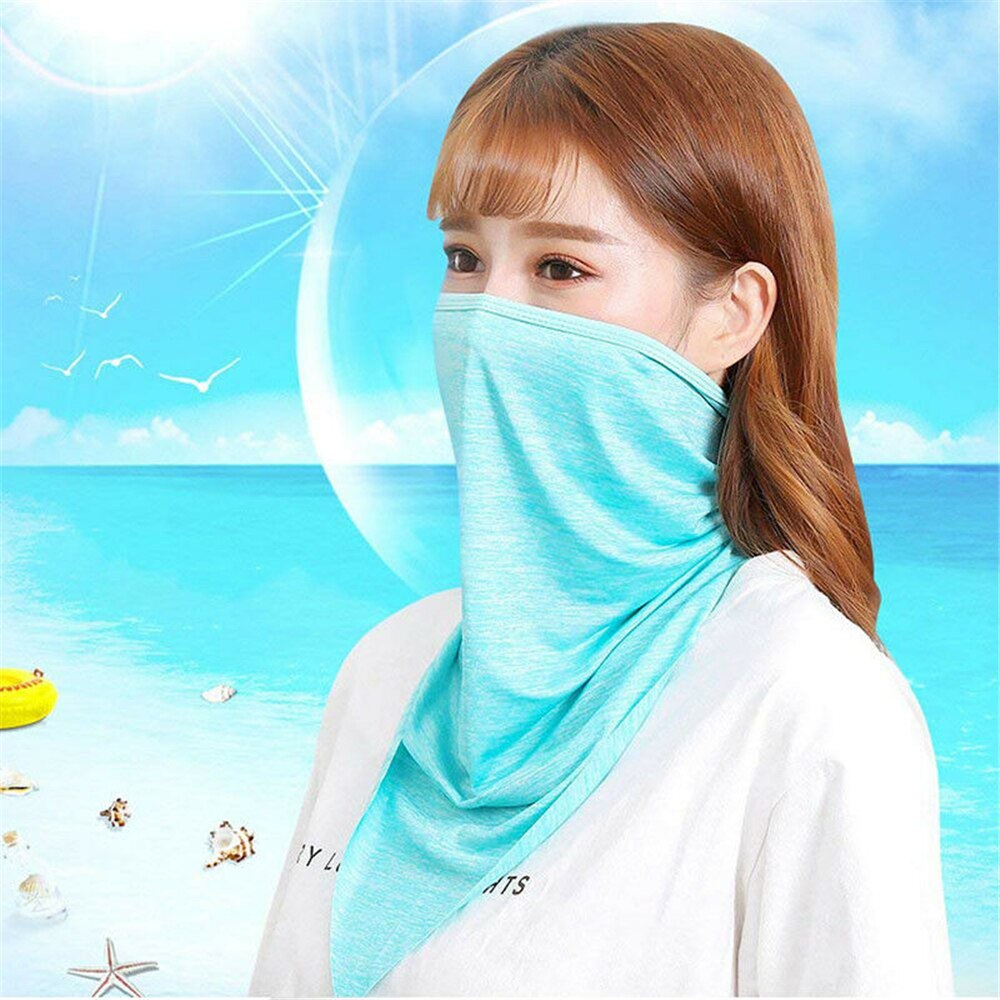 Cycling Face Bandana Outdoor Sports Women Men Headband Face Mask Neck Warmer Triangle Ice Silk Cool Scarf