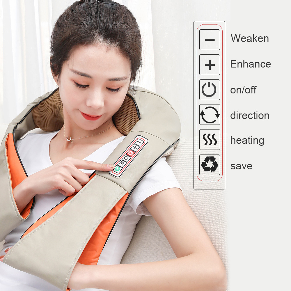 U Electrical Massage Shiatsu Back Shoulder Body Neck Massager Multifunctional Shawl Infrared Heated Kneading Car/Home Massager