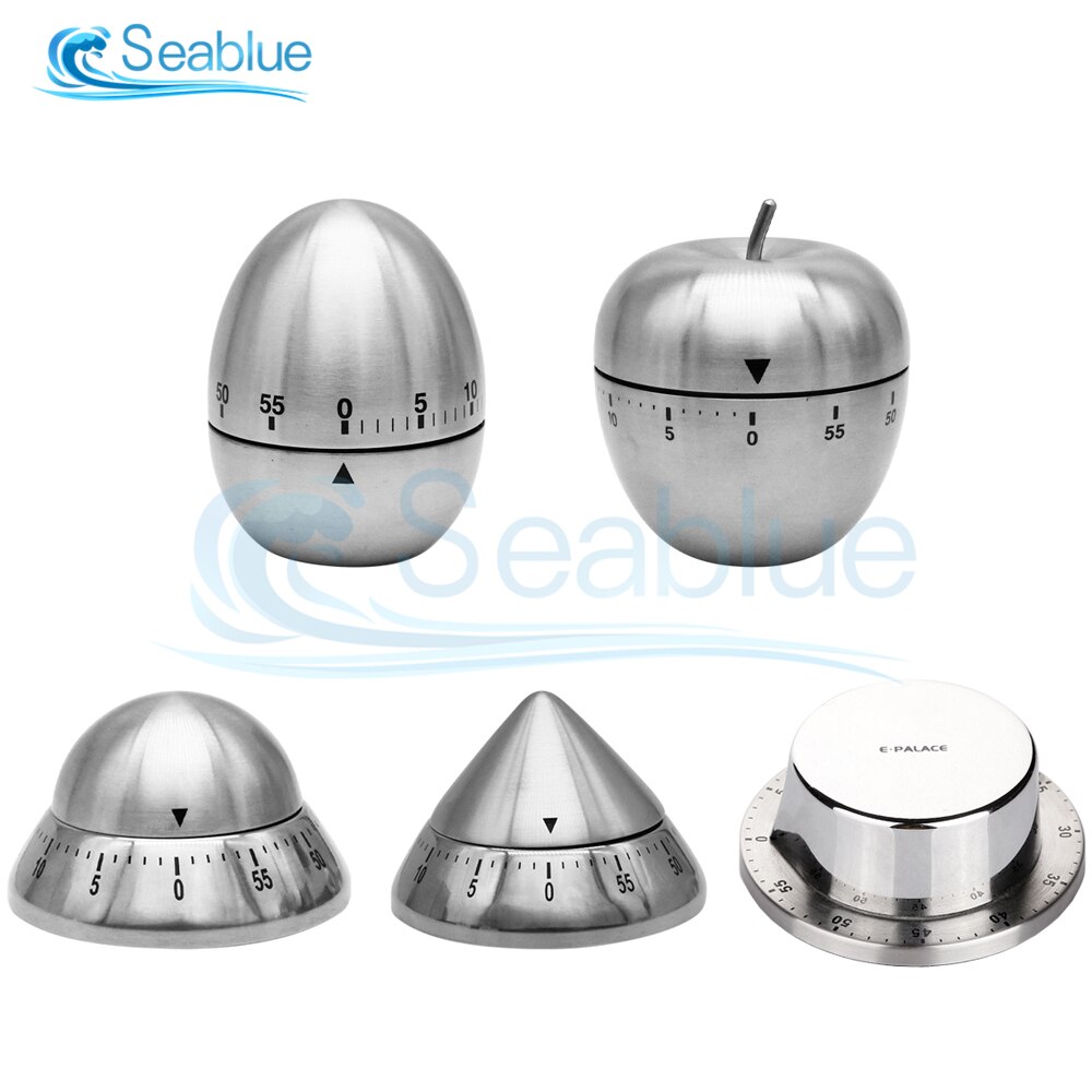 Cooking Tools Kitchen Timer Stainless Steel Egg Alarm Clock Reminder 60 Minutes Mechanical Alarm Time Clock Counting