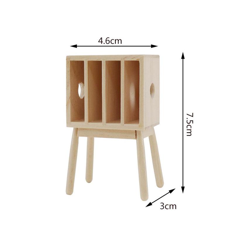 Houten poppenhuis miniatuur boekenkast tijdschrift nep speelgoed plank speel woonkamer rek accessoires poppenhuis meubels  u8 f 3