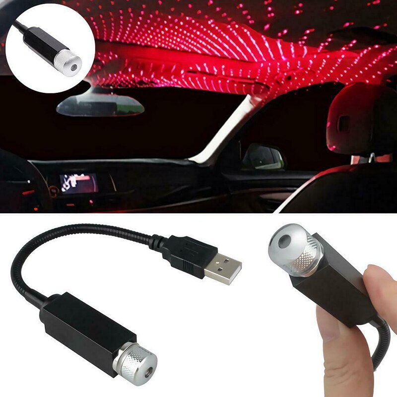 LED USB Car Roof Star Plug Play Car Home Ceiling Romantic USB Night Light Starry Sky Red Blue Decor Multiple Lighting Effects