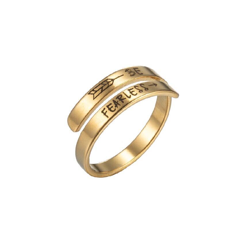 Kreative Gravieren knapp Ring Für Frauen Punk Wort ICH Behälter genug Paar Ring Sie Sind Mein Sonnenschein furchtlos Inspirierende Schmuck BFF: Typ 4