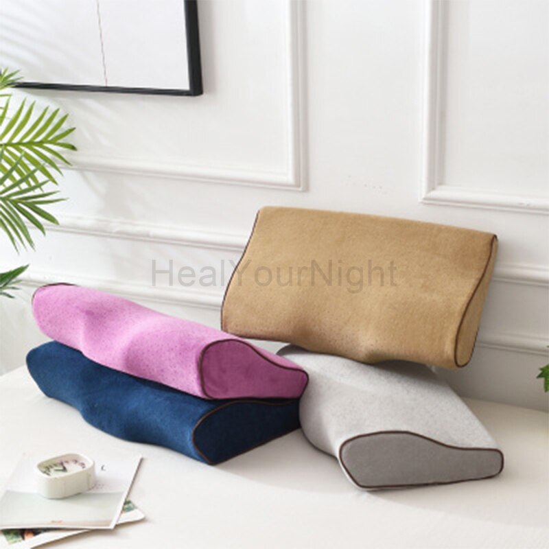 Memory Foam Pillow Bedding Pillow Neck Protection Slow Rebound Memory Foam Butterfly Shaped Pillow Health Cervical Neck Pillows