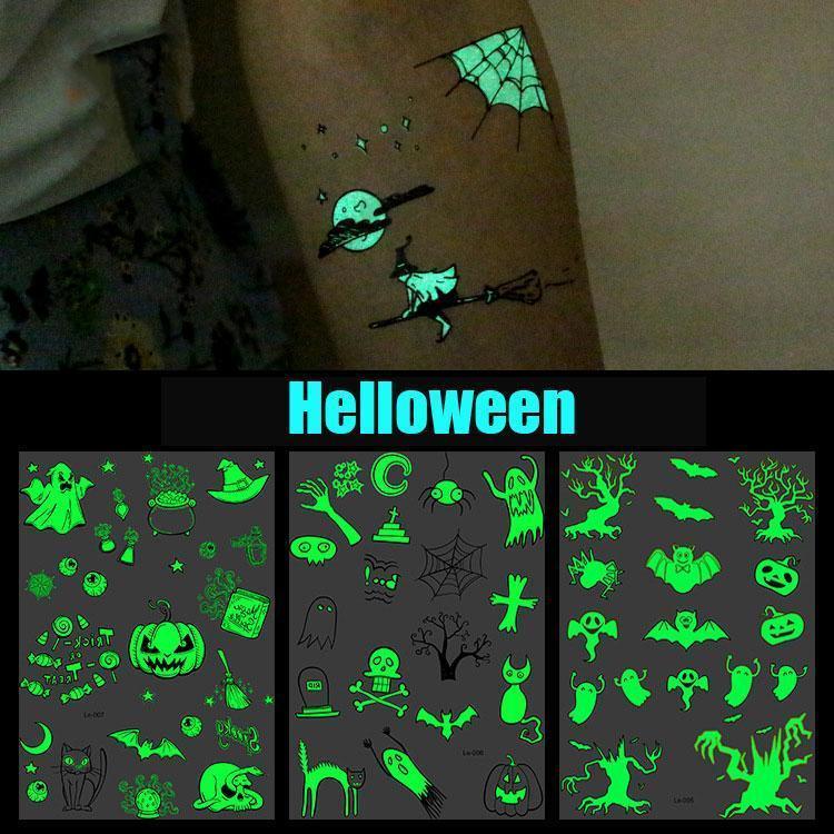 Luminous Stickers Decals Glow in the Dark decoration Fluorescent Cute smiley face stickers Christmas Halloween Luminous Sticker