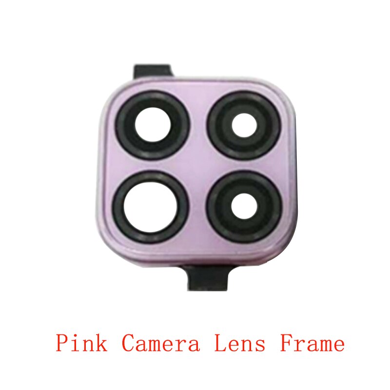 Vetro dell&#39;obiettivo della fotocamera posteriore posteriore con supporto per cornice castone per pezzi di ricambio di riparazione di ricambio Huawei P40 Lite: Pink Frame