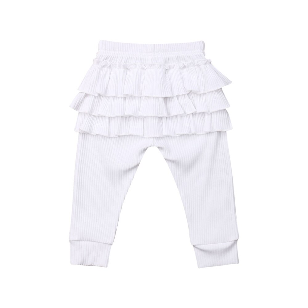 0-3 år flicka volang leggings byxor småbarn fritidsskola långbyxor kläder: A / 18m
