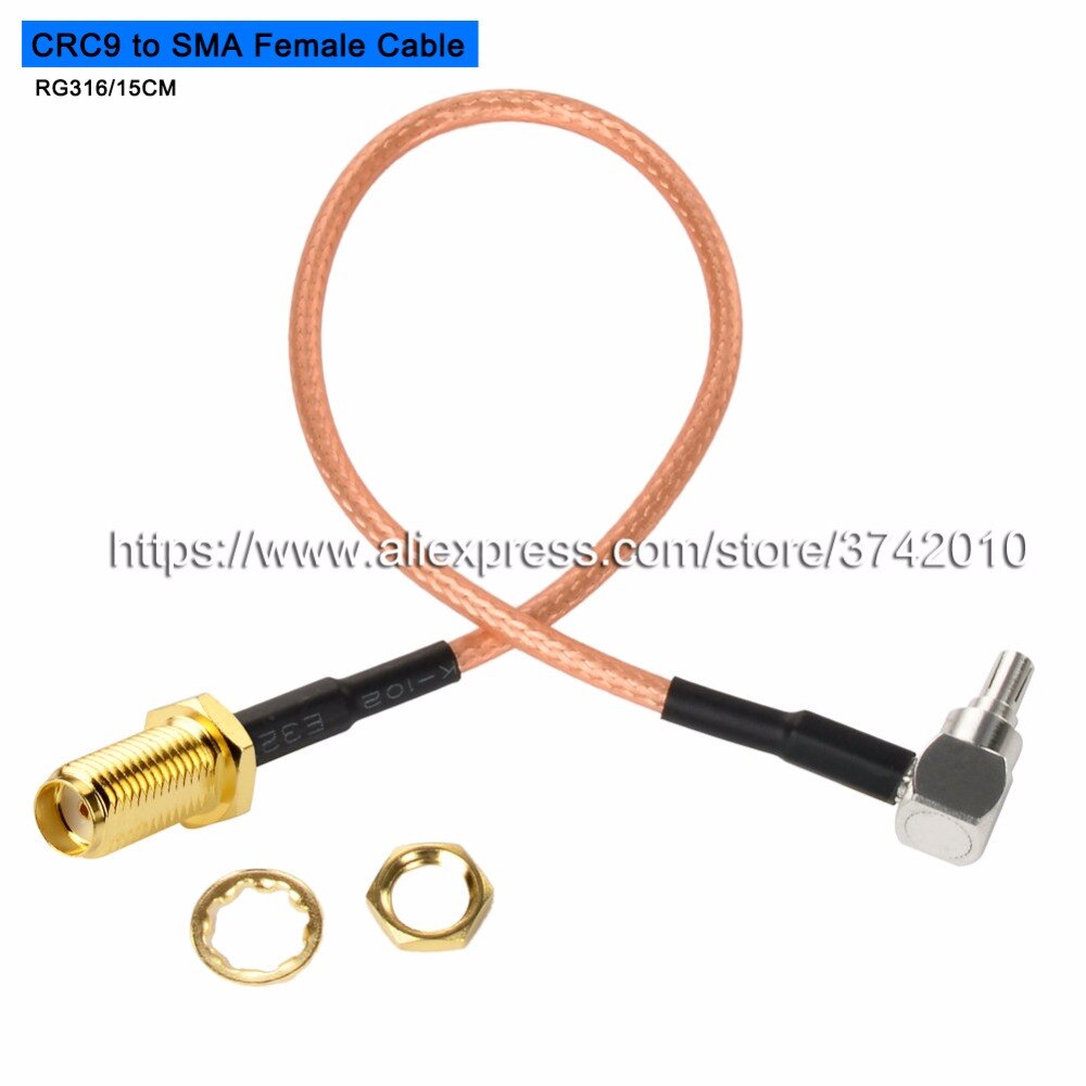 RF Pigtail Coaxial cable CRC9 to SMA Cable Antennna RG316 15CM 2ps/Lot