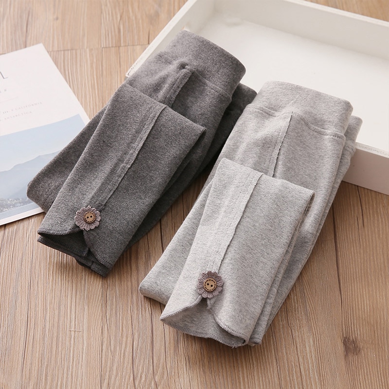 Mallas de algodón con botones para bebé, Leggings para niña, otoño, Primavera, -100 cm, 3, 4, 6, 8, 10, 12 años, 150