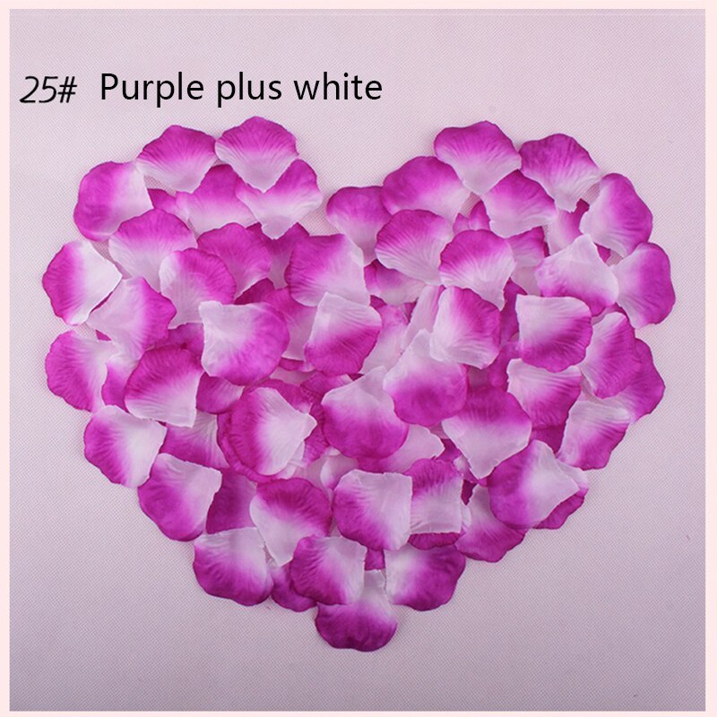 Simulation de mariage 100 pièces * 6 pétales de rose, scène de mariage, disposition de la salle de mariage, décoration en tissu soie, pétales de rose: 25