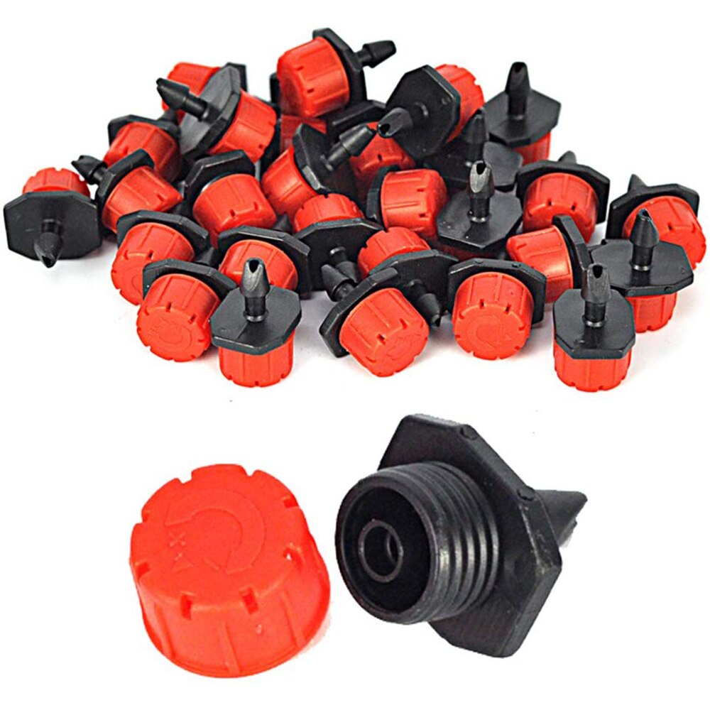 Kit de riego para Arduino, kit de riego para Arduino con manguera de 10M y 10 Uds de gotero de riego rojo, riego ajustable para invernadero doméstico, sistema de riego de jardín