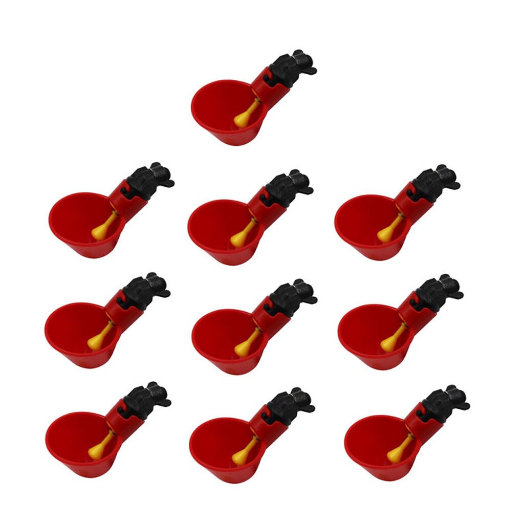 10/12Pcs Chicken Drinking Cup Fountains Birds Water Bowl Feed Automatic Bird Coop Poultry Chicken Drinker Water Drinking Cups: A