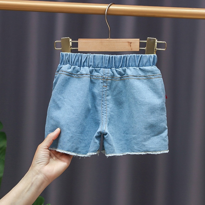 Baby Meisjes Shorts Jeans Zomer Dunne Bloemen Kids Denim Korte Broek Elastische Taille Peuter Meisjes Shorts Kinderen Kleding
