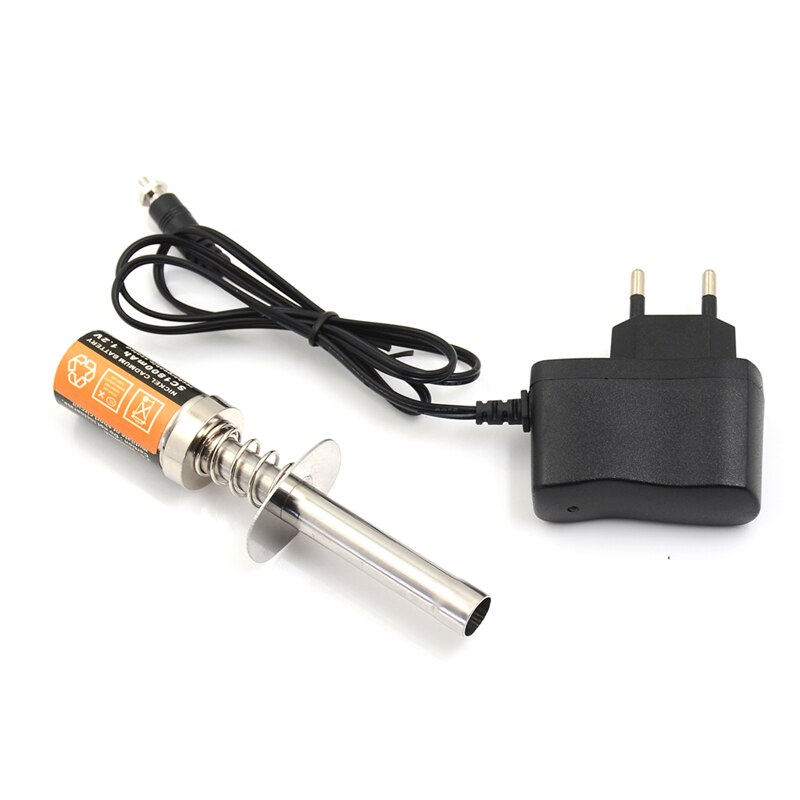 Rc nitro ac oplader til gas nitro motor power 1.2 v 1800 mah genopladeligt gløderør starter tænder