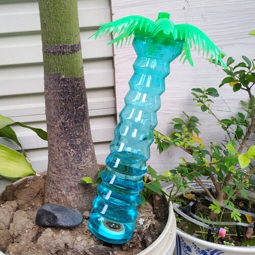 Sistema de riego por goteo automático de coco, dispositivo de riego automático con punta para plantas de jardín y flores de interior: larger blue
