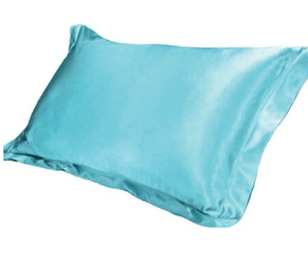 1pc ren emulering silke satin pudebetræk enkelt pudebetræk flerfarvet 48*74cm: Himmelblå