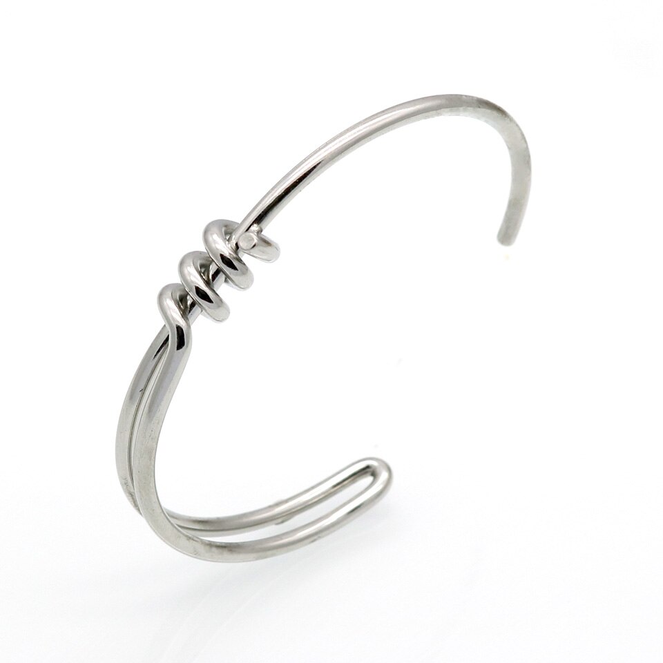 Einfache handgefertigt Kunst Knoten Armbinde Edelstahl modisch Schmuck Gold-farbe Manschette Armbänder &Ampere; Armreifen Für Frauen Felsen Schmuckstück