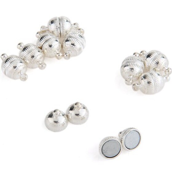 10X Magnetic Snap Closure 10 mm Chain Silver