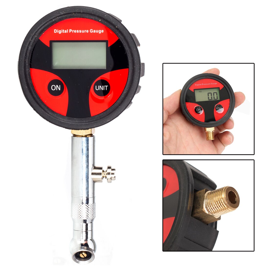 Digital Display Pressure Gauge LCD Tire Tire Pressure Gauge Motorcycle Cycle Car Truck Instrument 360 Rotating Head