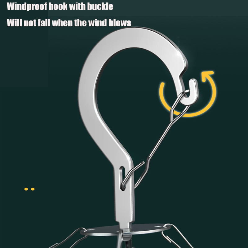 Aço inoxidável Windproof Secagem Rack, Multi-Funcional Hanger, Socks Holder, Bra Organizer, Clipe Sock