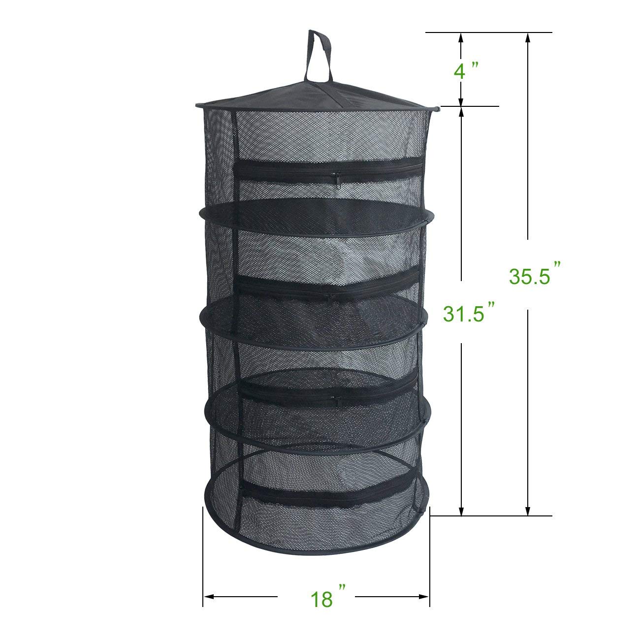 ! Black Herb Drying Net with Zippers Herb Dryer Mesh Tray Drying Rack Flowers Buds