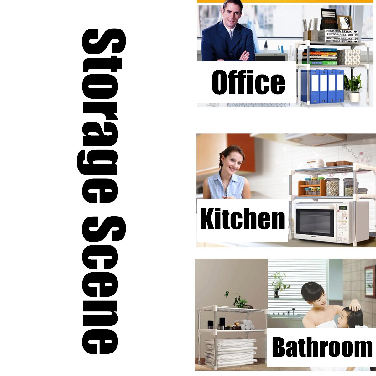 2 Layers Stainless Steel Rack Bathroom Microwave Oven Storage Holder Shelf Kitchen Desktop Organizer
