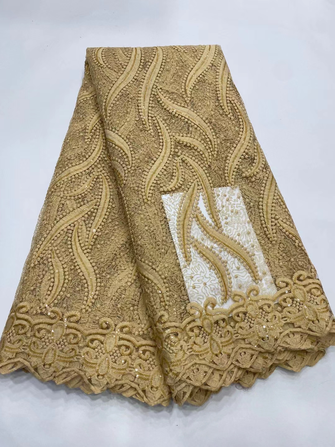 African Lace Fabric Onion Guipure Lace with Sequins Embroiderey Lace Fabric Nigeria Lace Fabric: as picture6