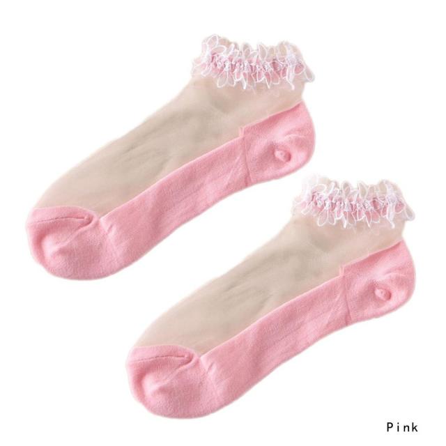 Spring Summer Retro Ankle Socks Pearl LIttle Floral Sock Mesh Patchwork Breathable Cotton Scck Cute Soft National style Hosiery: A6