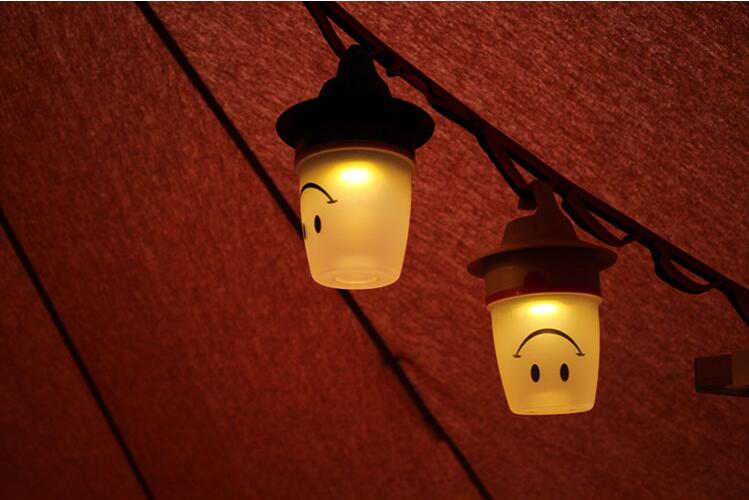 Moving Table Lamp for Party Indoor Outdoor , Smile lantern Smile Face Portable LED Night Light