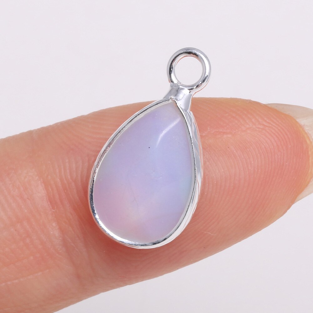 4Pcs Natural Stone Pendant Small Colorful Faceted Pendant Charms For Jewelry Making DIY Necklace Earring Accessories 10x14mm: A