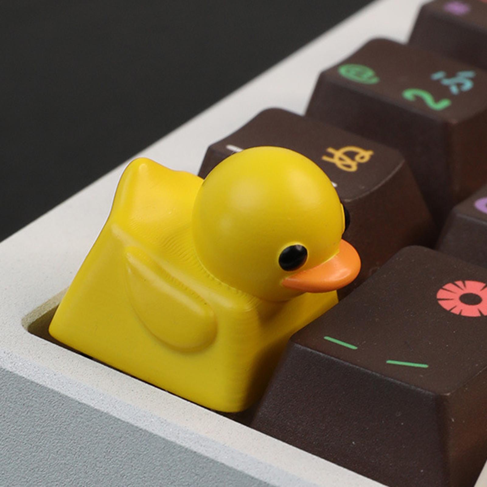 Gorros de teclado de pato personalizados, teclas artesanales de pato amarillo, juego de teclas amarillas, accesorios de juego, decoraciones, para amantes de los patos