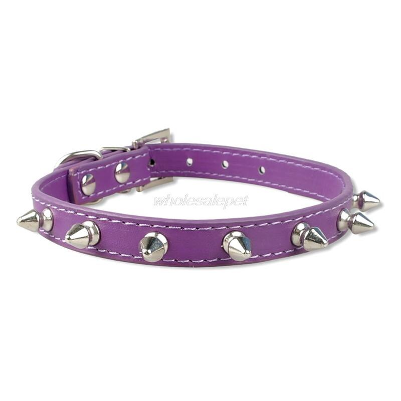 1 Rij Leuke Klinknagels Beslagen Halsband Puppy Cat Halsbanden Voor Kleine Honden Chihuahua Yorkies Neck Voor 8-18 &quot;Roze Kleur