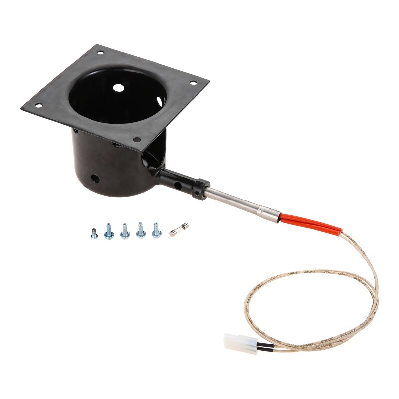 Heavy Duty Steel Porcelain-Enameled Fire Burn Pot and Rod Ignitor Kit fit for Traeger and Pit Boss Pellet Grill +Screws Fuse