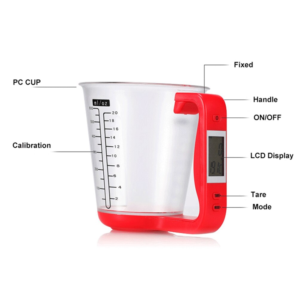 Electronic Measuring Cup Kitchen Scales Digital Beaker Host Weigh Temperature Measurement Cups LCD Display Measuring CupTool