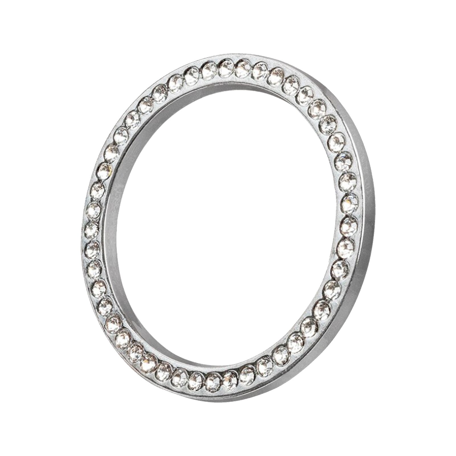Auto Starter Switch Decor Auto-interieur Strass Ring Auto Starter Ring Decoratie Auto Interieur Decoratie Vrouw: Silver