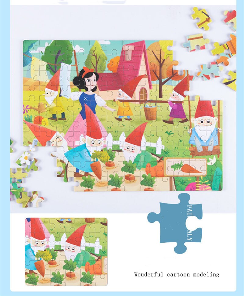 120 stück Eisen Box Verpackung Holz Cartoon Puzzle Spielzeug Kinder Intelligenz Entwicklung Tangram Und Jigsaw Puzzle Spielzeug