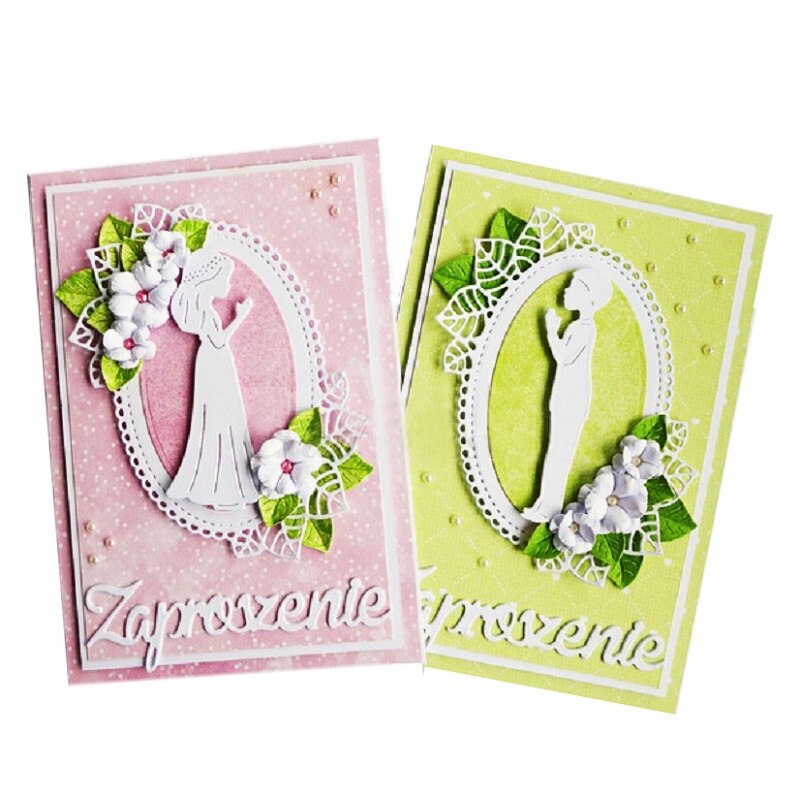Garçon et fille en communion matrices de découpe en métal pochoirs bricolage Scrapbooking gaufrage cartes de papier découpe Photo Album faisant artisanat