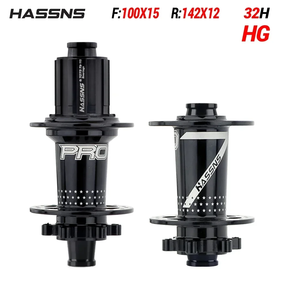 HASSNS PRO7 Bicycle Hub 32H J-Bend Spokes 135x10 142x12 12x148 HG/XD/MS 4Pcs Sealed Bearing for SHIMANO Mountain Bike Freehub: WHITE
