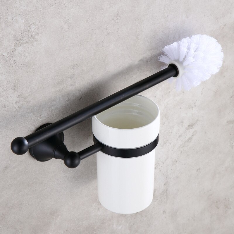 Luxury Black Toilet Brush Holder Set Antique Toilet Brush Holder Ceramic Toilet Brushes Bathroom Accessories
