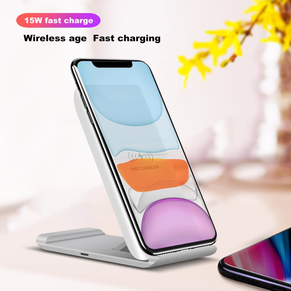 FDGAO 15W support de chargeur sans fil USB C Qi chargeur de téléphone Station de charge rapide pour iPhone 11 Pro XS XR X 8 Samsung S10 S20