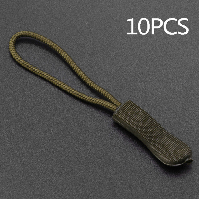 10 Stks/zak Naaien Accessoires Trekkoord Puller End Tab Vervanging Clip Snap Rits Touw Pocket Tent Rugzak: 10Pcs Dark brown
