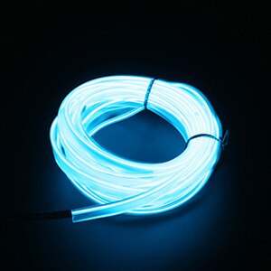 Luces Led decorativas para Interior de coche, tira de neón con cableado EL, luz ambiental Flexible automática, USB, accesorio de lámpara de ambiente para: Cristal azul / 5.400 K